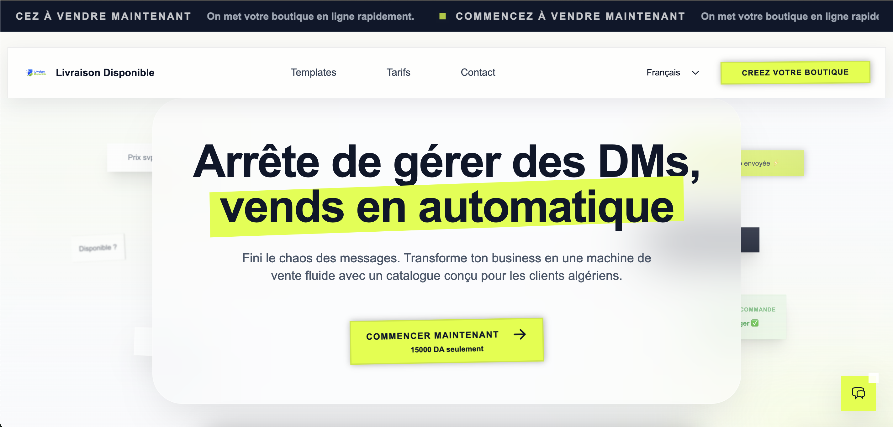 Livraison Disponible